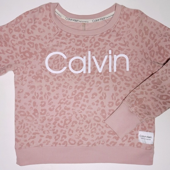 Calvin Klein Performance Pink Leopard Sweatshirt - Picture 4 of 6